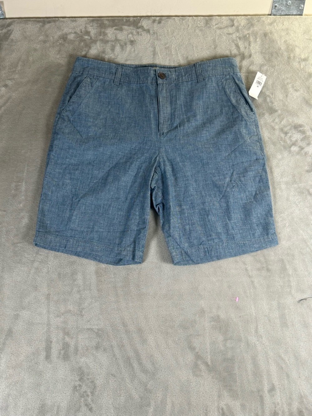 GAP Chambray Light Blue Flat-Front Shorts